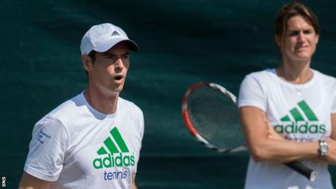Andy Murray with new coach Amelie Mauresmo