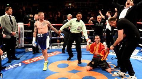 Ricky Burns watches on as the decision goes to Dejan Zlaticanin