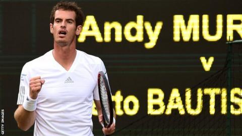 Andy Murray on Wimbledon Centre Court