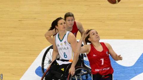 Helen Freeman challenges for the ball