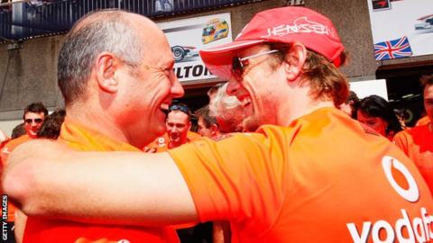 Jenson Button and Ron Dennis