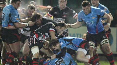 Jersey in action against Cornish Pirates