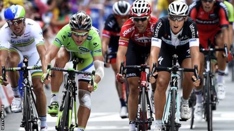 Peter Sagan (left) and Matteo Trentin