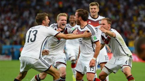 Highlights of the 2014 Fifa World Cup final as Mario Gotze's superb extra-time winner wins the trophy for Germany against a misfiring Argentina