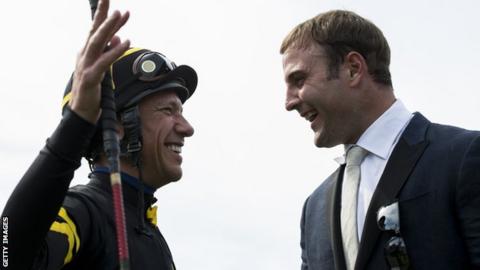 NFL star Wes Welker and jockey Frankie Dettori