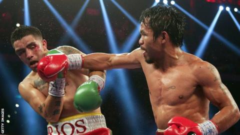 Manny Pacquiao (right) and Brandon Rios
