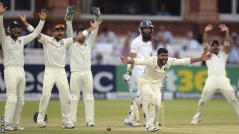 India appeal for a wicket