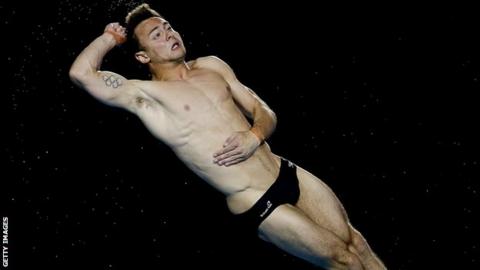 Tom Daley dives in the World Series final in Shanghai