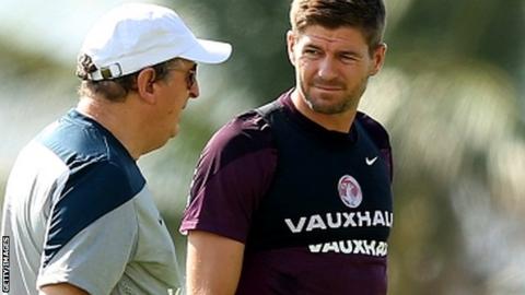 England manager Roy Hodgson and Steven Gerrard