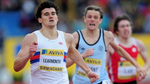 Learmonth in a sprint finish at the 2012 Aviva UK Olympic Trials and Championships