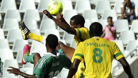 Zimbabwe in action against Nigeria
