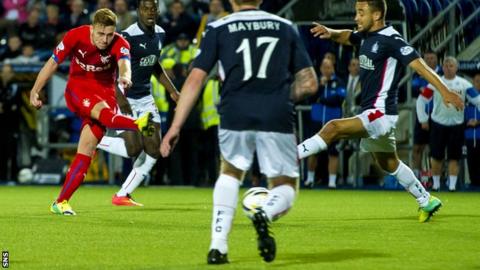 Lewis Macleod scores for Rangers against Falkirk
