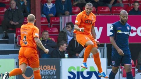 Josh Magennis jumps for joy after scoring for Kilmarnock