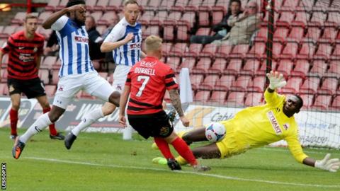 Elliott Durrell goes close for Wrexham