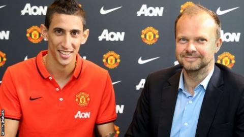 Angel Di Maria (l) and Ed Woodward
