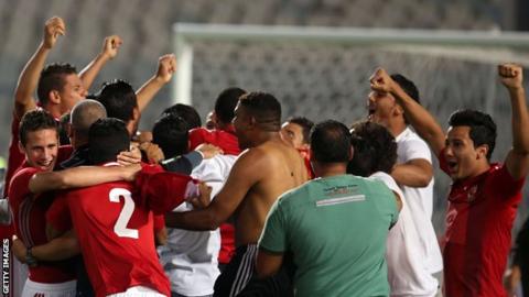Al Ahly players celebrate