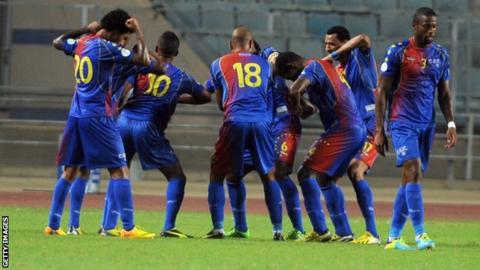 Cape Verde players celebrating