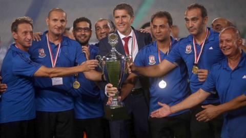 Al Ahly technical staff and coach Juan Carlos Garrido