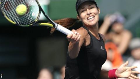Ana Ivanovic in action against Caroline Wozniacki