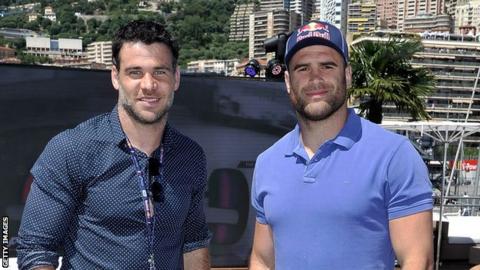 Racing Metro team-mates Mike Phillips and Jamie Roberts