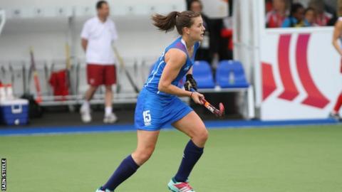 Defender Leigh Fawcett in action for Scotland during the Commonwealth Games