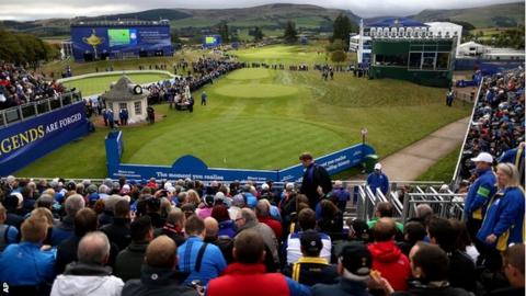 A general view of the 1st hole from the tee ahead of the Ryder Cup