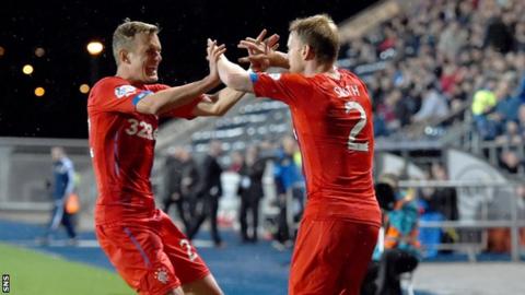 Rangers progressed tot he quarter-finals with a 3-1 win against Falkirk