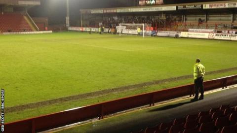 Hereford United's 200 protesting fans at Aggborough