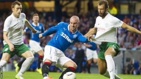 Kris Boyd in action against Hibernian