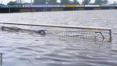 Gloucester City's ground under flood water in 2007