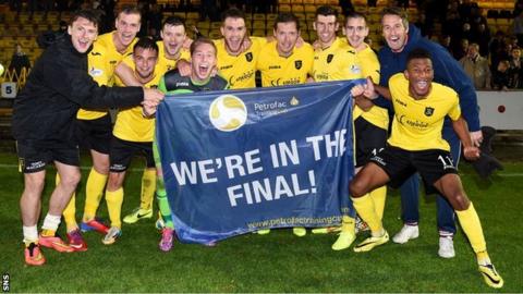 The Livingston players celebrate reaching the final