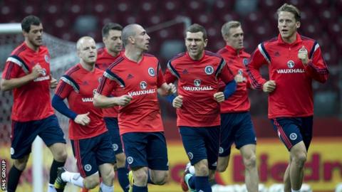 Scotland skipper leads the way at training in Warsaw