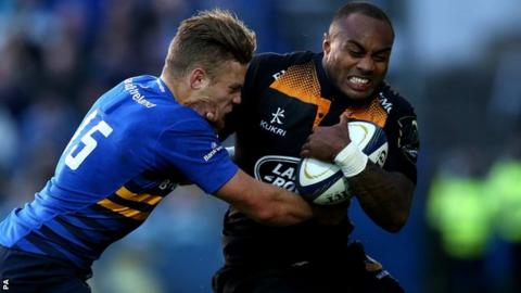 Wasps' Sailosi Tagicakibau and Leinster's Ian Madigan