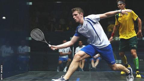 Greg Lobban in action for Scotland in the Commonwealth Games against Australia's Cameron Pilley
