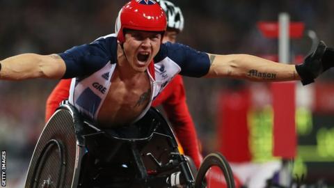 David Weir celebrates at London 2012