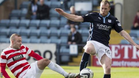 Dundee striker David Clarkson scored the opening goal in the Dens men's win at home to Hamilton