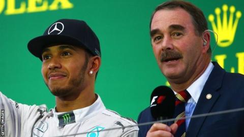 Lewis Hamilton (left) and Nigel Mansell (right)