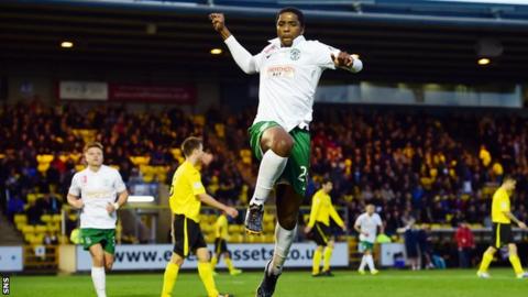 Hibernian striker Dominique Malonga