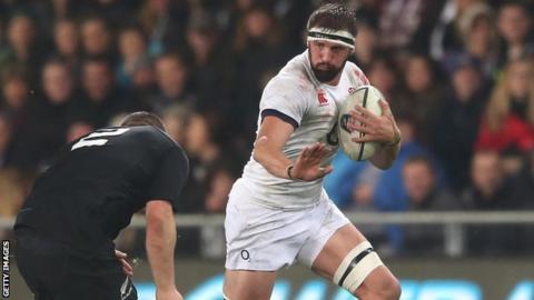 Tom Wood playing against New Zealand