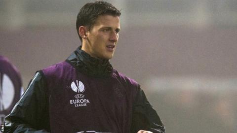 Aleksandar Tonev warms up as Celtic face Astra in the Europa League