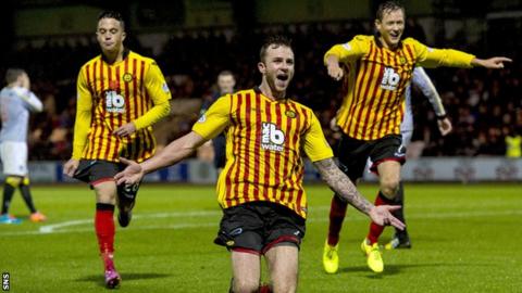 Christie Elliott celebrates his goal against St Mirren