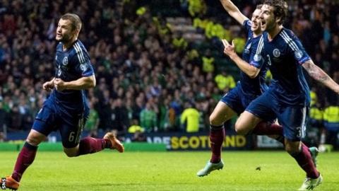Shaun Maloney (left) gave Scotland victory