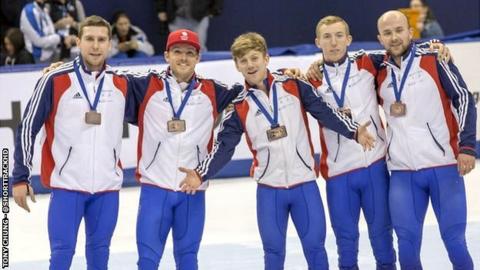 The British short track speed skating team