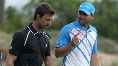 Juan Carlos Ferrero (left) and Sergio Garcia