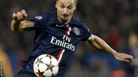 Paris St Germain striker Zlatan Ibrahimovic
