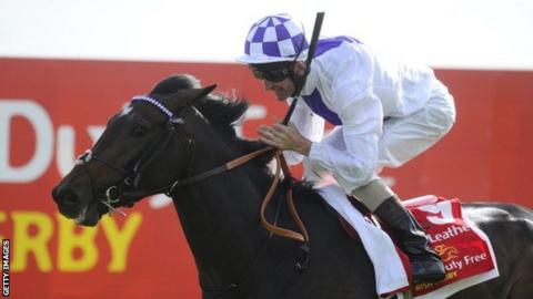 Trading Leather winning the Irish Derby in 2013