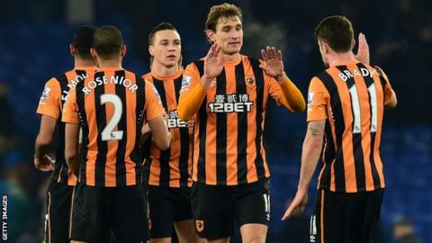 Hull City players celebrate