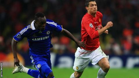 Michael Essien and Cristiano Ronaldo