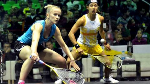 Emily Whitlock and Nicol David