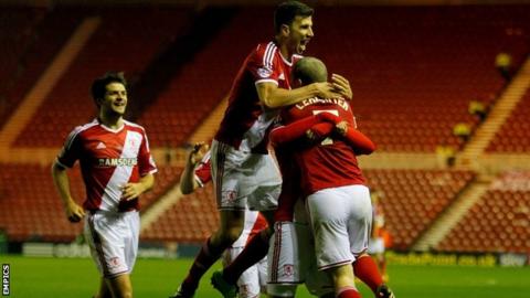 Middlesbrough players celebrate